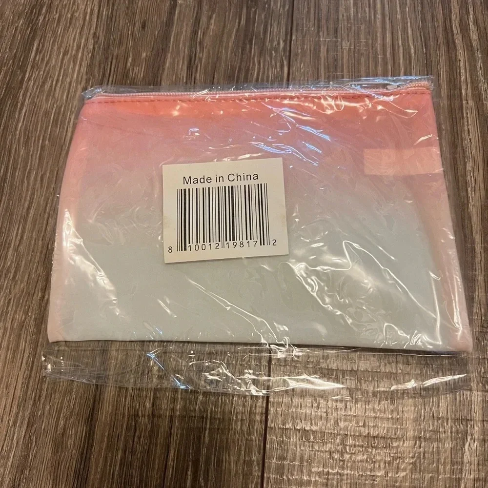 Macy's Makeup Bag ~ Be Kind To Yourself Pink Ombré Zip NWT